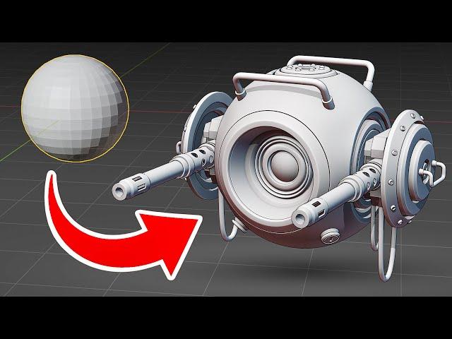 Spherical Robot with Turret in Blender - Part 1/2 - Beginner Tutorial