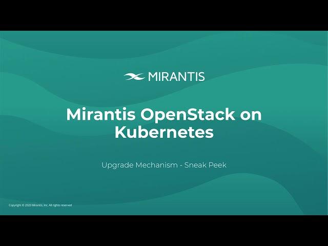 Mirantis OpenStack on Kubernetes