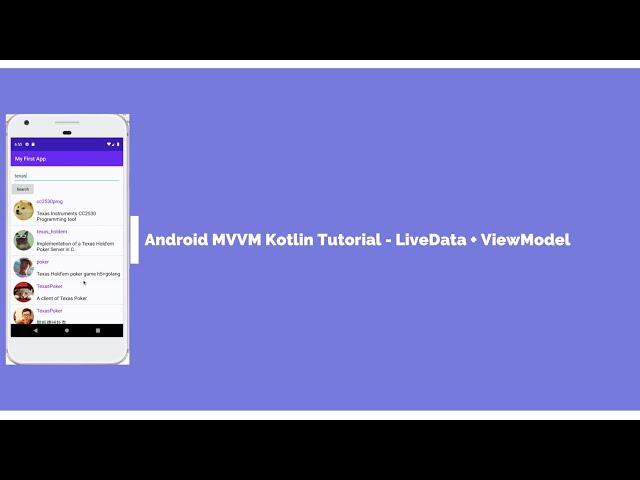 Android Model View View-Model (MVVM) Kotlin Tutorial | LiveData & ViewModel Example on RecyclerView