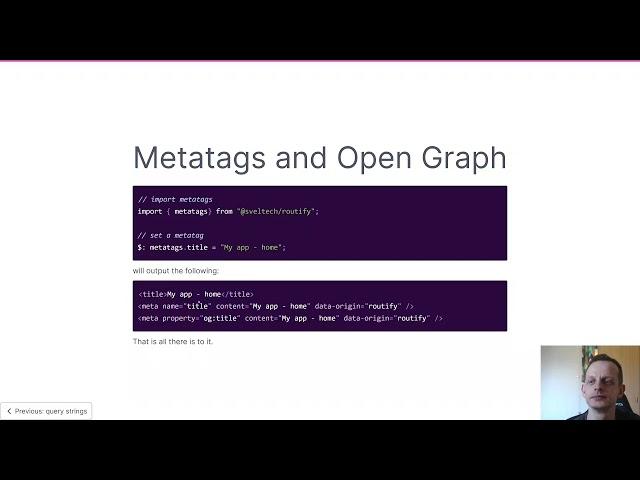 Svelte Society Day 2020: Jakob Rosenberg: Routify Presentation