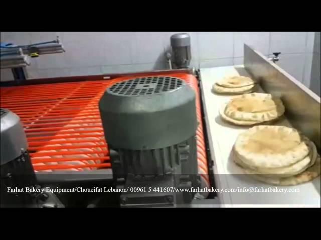 Stacking counting machine flatbread, pita, Lebanese bread مكنه تستيف وعد خبز