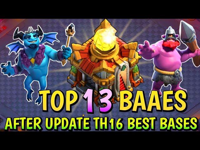 AFTER UPDATE! TOP 13 New TH16 Bases + Link 2024  | BEST TH16 WAR/LEGEND/CWL BASE LINK - COC 