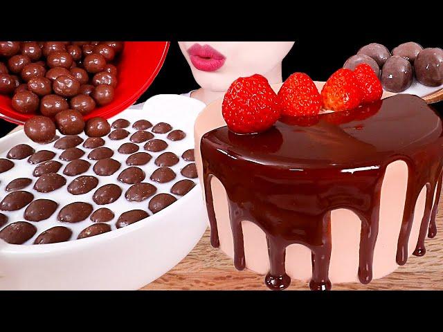 ASMR MUKBANG｜MALTESERS CHOCOLATE WHIPPED CREAM CAKE 몰티져스 초콜릿 케이크 EATING SOUNDS 디저트먹방