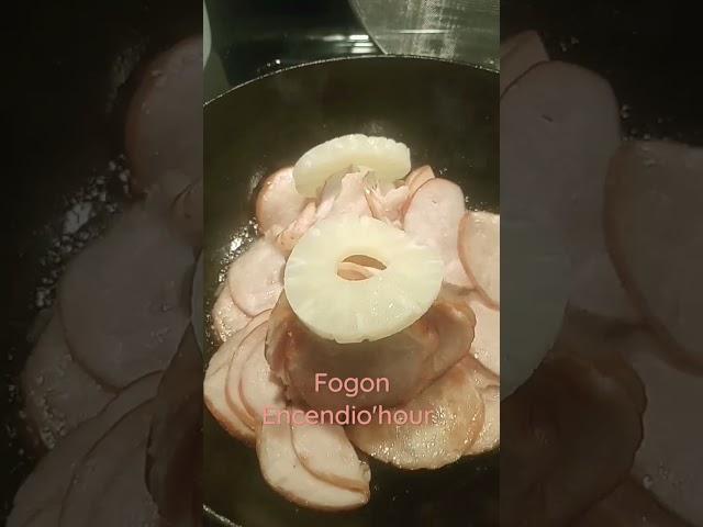 Fogon Encendio'hour, Canadian Bacon slices with pineapple juice#piña Jamon con piña #diosesbueno