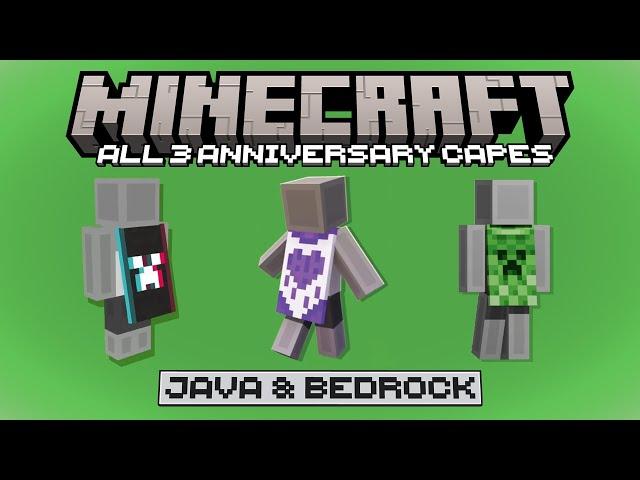 Get ALL 3 Minecraft 15th Anniversary Capes for Java & Bedrock