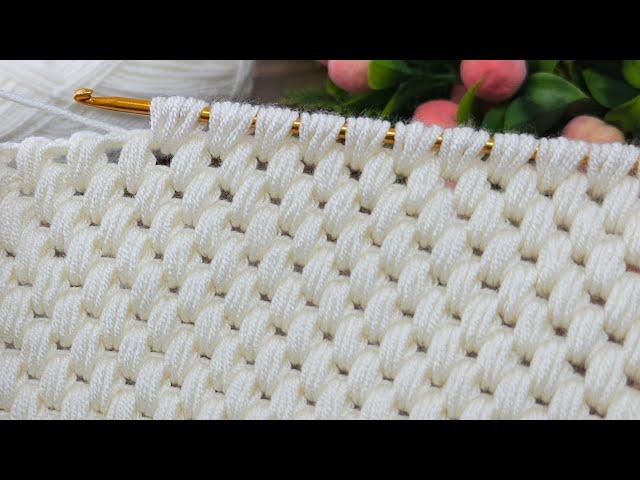 wow.. very easy crochet tunisian baby blanket model explanation