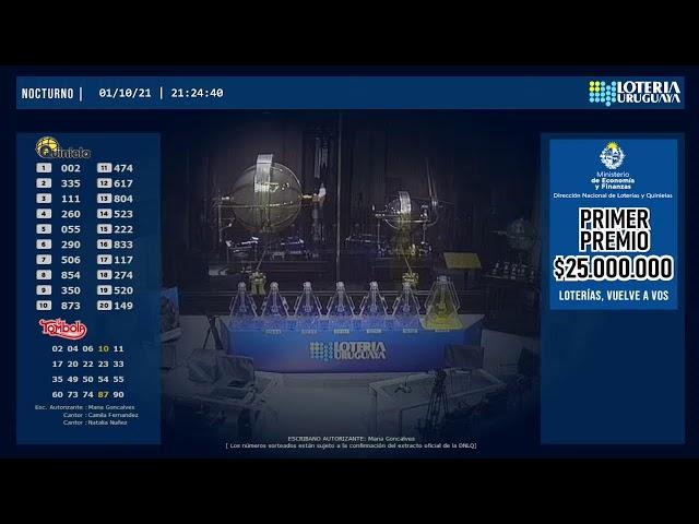 Emisión en directo de Loteria Uruguaya