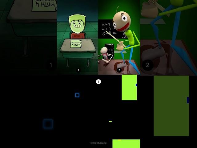 Baldi's Basics Math Animation Meme (2D vs 3D) | Blue Bouncing Square