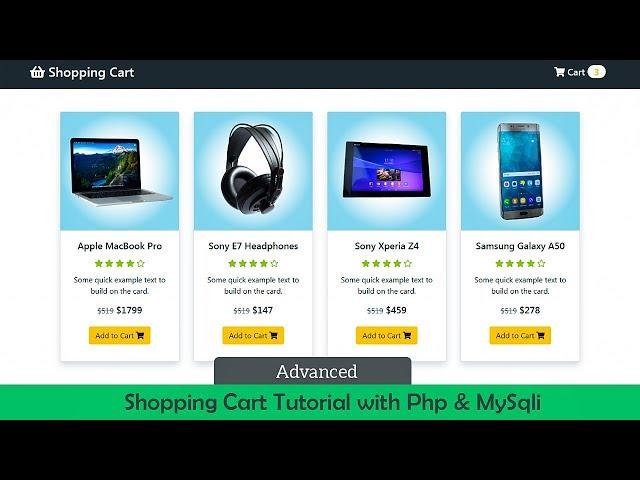 Advanced Shopping Cart Tutorial With Php and MySqli Database