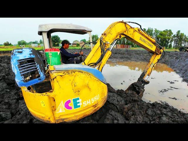 VIDEO MÁY XÚC MINI SUMITOMO MÚC ĐẤT, ĐÀO AO NUÔI CÁ CÙNG NHẠC REMIX SÔI ĐỘNG - Mini Excavator Video