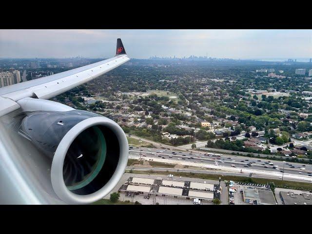 Air Canada Airbus A220-300 Bumpy Cloudy Landing at Toronto Pearson | YUL-YYZ