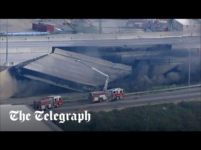 Philadelphia i95 collapse: highway falls onto road below