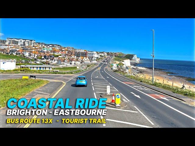 Scenic bus route from Brighton to Eastbourne with breathtaking views - Coaster 13X Bus ️