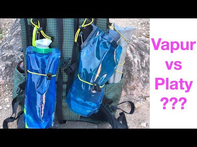 Shoulder strap water carrying options: Vapur vs Platy