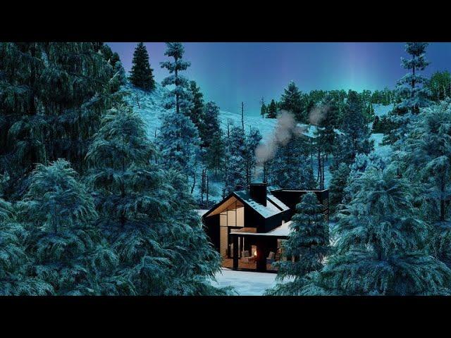 Aurora View  Home northern lights & snow 4k ULTRA HD