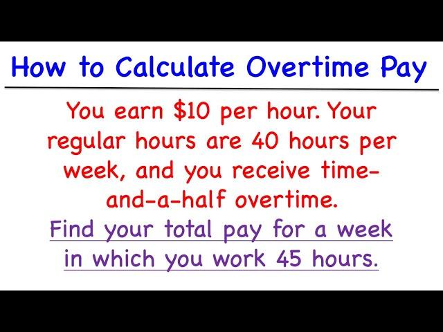 How to Calculate Overtime Pay