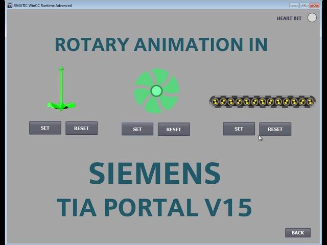 TIA Portal WinCC Runtime Advance - Fan , Agitator and Conveyor animation