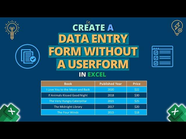 How to Create an Excel Data Entry Form without a UserForm