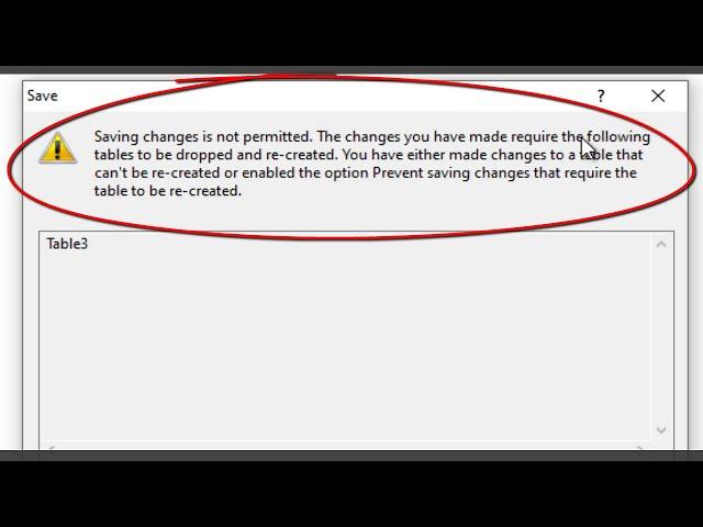 Sql Server: Saving changes is not permitted ► Prevent saving changes that require table re-creation