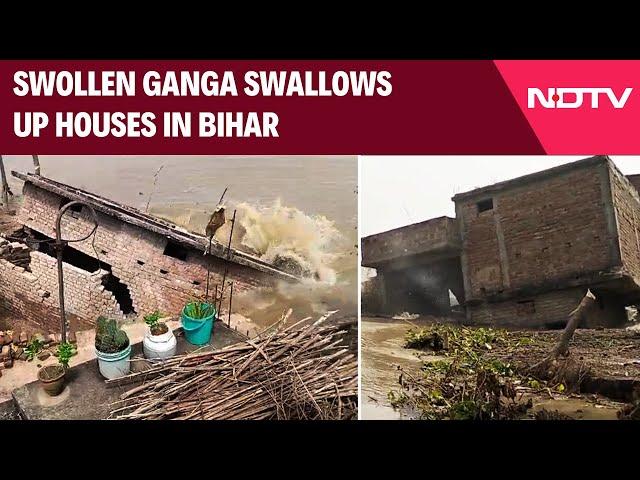 Bhagalpur Flood News | Swollen Ganga Swallows Up Houses In Bihar