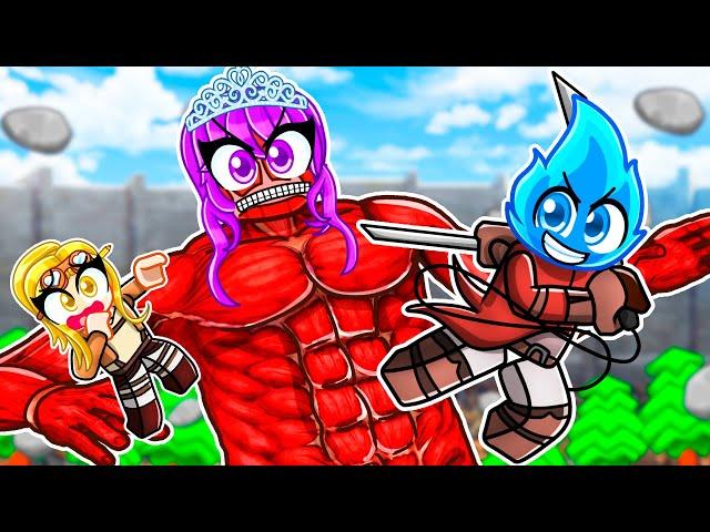 Having a ATTACK ON TITAN ANIME FAMILY WITH FANGIRLS in Roblox!