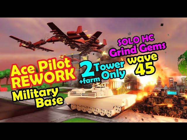 TDS SOLO HC Hardcore Ace Pilot Rework 2 Towers Only - Tower Defense Simulator Roblox