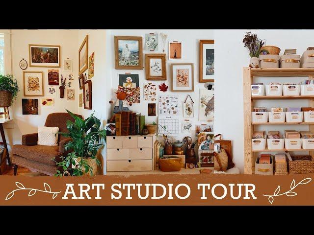 Art Studio Tour - natural, boho, cottage cozy art studio