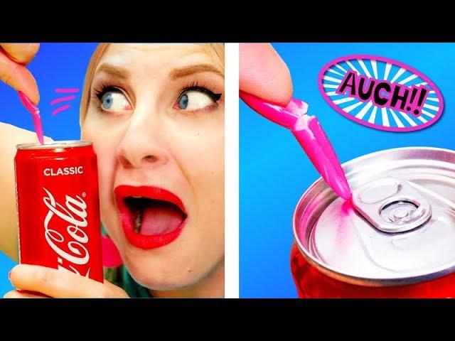 GIRLS PROBLEMS WITH LONG NAILS || Relatable facts 5-Minute FUN