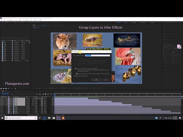 how to Group Layers in After Effects