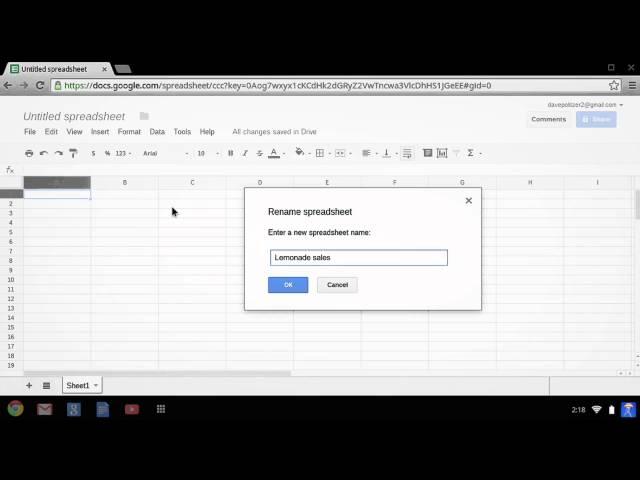 Chromebook: How to create and edit a spreadsheet