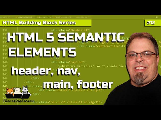 HTML 5 Semantic Elements : Header Tag, Main Tag, Footer Tag, Nav Tag, Section Tag