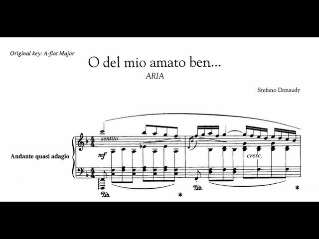 O del mio amato ben (F Major), Stefano Donaudy, Piano Accompaniment