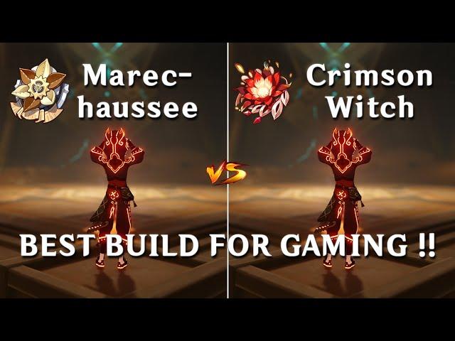 C0 Gaming Build!! Best artifact for Gaming?? Marechaussee VS Crimson Witch !! [ Genshin Impact ]