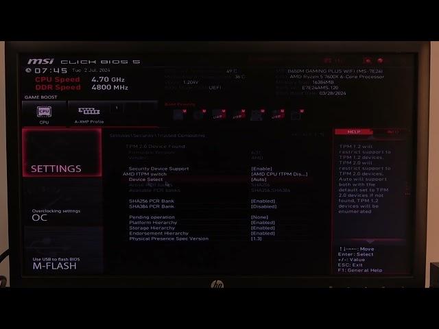 How To Enable & Disable TPM 2 0 On MSI B650M Gaming