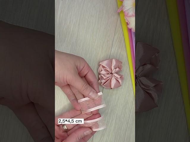 DIY  Бантики на маленькие хвостики  #bows #laçodefitas #бантикиизлент #youtubeshorts #канзаши