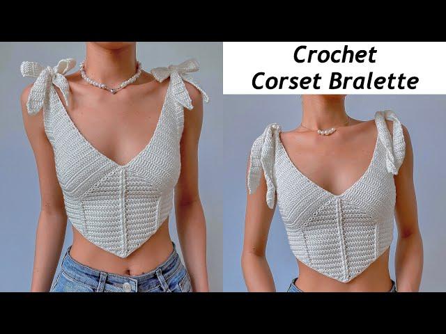 Crochet Corset Bralette Tutorial | Crochet Corset Top | Chenda DIY