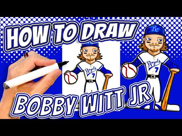 How to Draw Bobby Witt Jr. for Kids - Kansas City Royals MLB Baseball