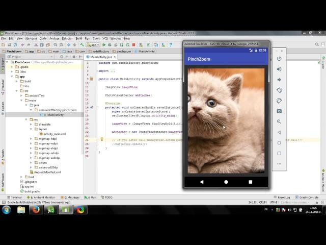 Using PhotoView library in Android Studio