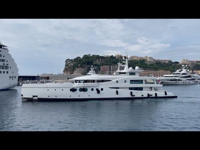 The Superyacht Madame Kate leaving Monaco Port @archiesvlogmc