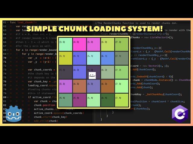 A Simple Chunk Handling System in Godot (C# and GDscripts).