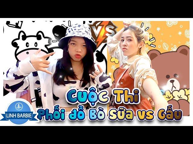 Cuộc Thi Phối Đồ Theo Chủ Đề Con Vật - Bò Sữa Vs Gấu I Linh Barbie Vlog