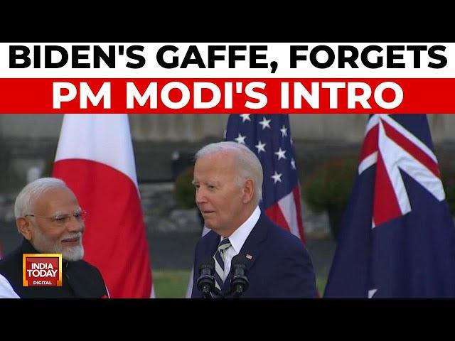 Biden's Slip at Quad Summit, Forgets to Introduce PM Modi | India Today