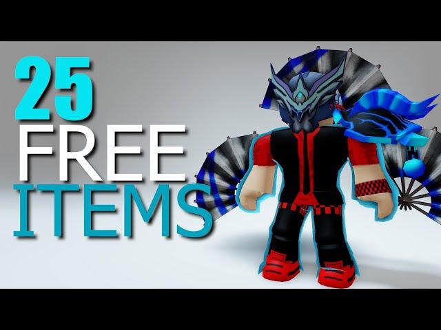 GET 25 FREE ITEMS  ROBLOX 2023