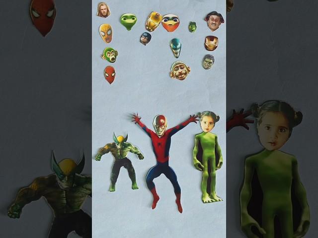 Spider-man Vs dame tu cosita alian Vs  anaya hulk monkey iron man super hero try correct head 🫣