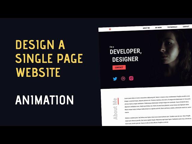 Design A Single Page Static Website (AOS Library for Animation)