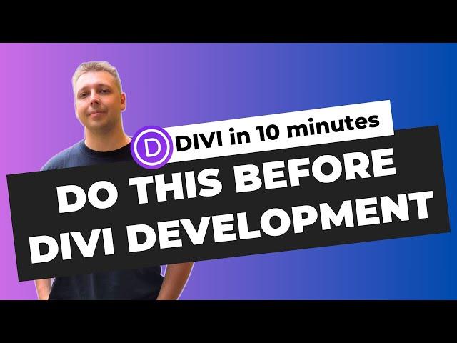 Do These Settings Before Start Website Development with Divi Builder