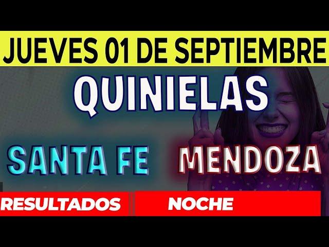 Resultados Quinielas Nocturna de Santa Fe y Mendoza, Jueves 1 de Septiembre