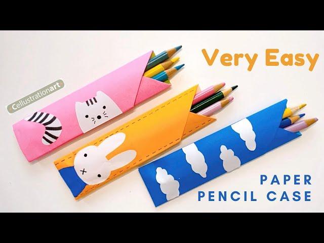 Very Easy Paper Pencil CasePencil Pouch Origami | Mini Stationary Organizer | DIY Paper Pencil Box