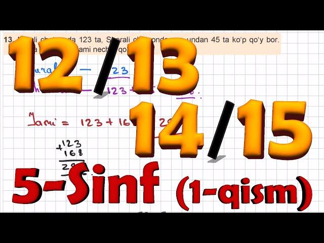 12-13-14-15-masala 5-sinf MATEMATIKA javoblari