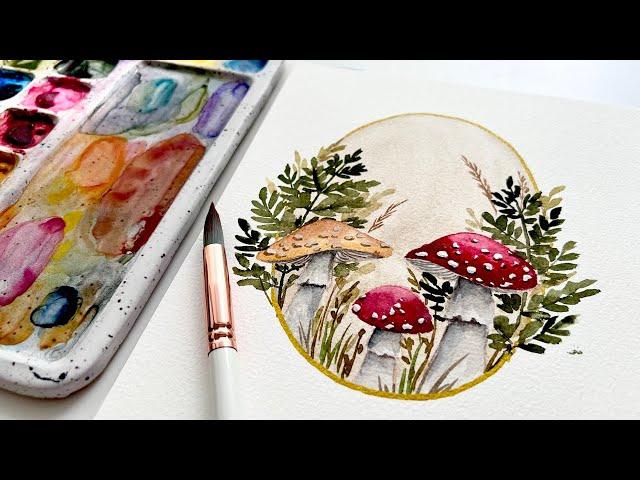 Watercolour Fall Mushrooms Are SO Fun To Paint!